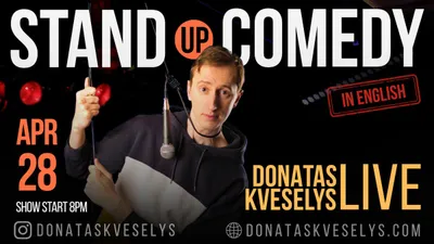 Stand-up Comedy In English • Donatas Kveselys @Gothenburg April 28th
