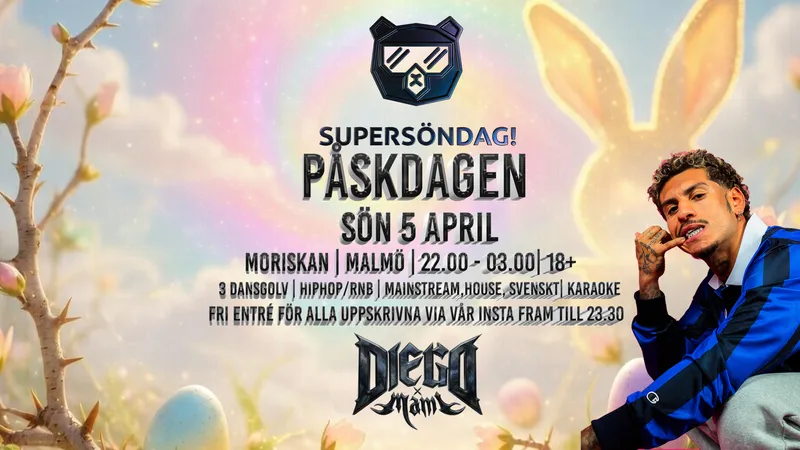 SUPERSÖNDAG 5 APRIL – DIEGO X MAMI @ PÅSKDAGEN